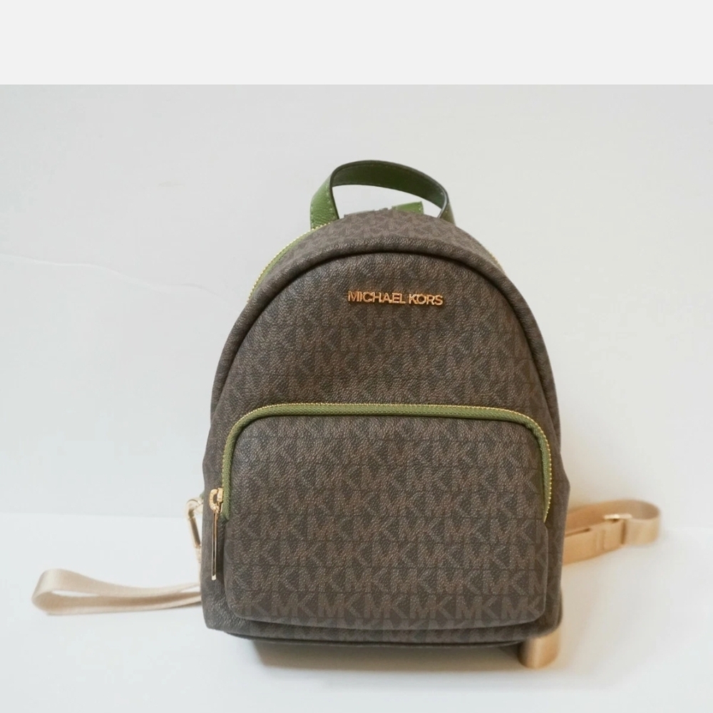Michael Kors Olive and Brown Backpack